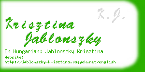 krisztina jablonszky business card